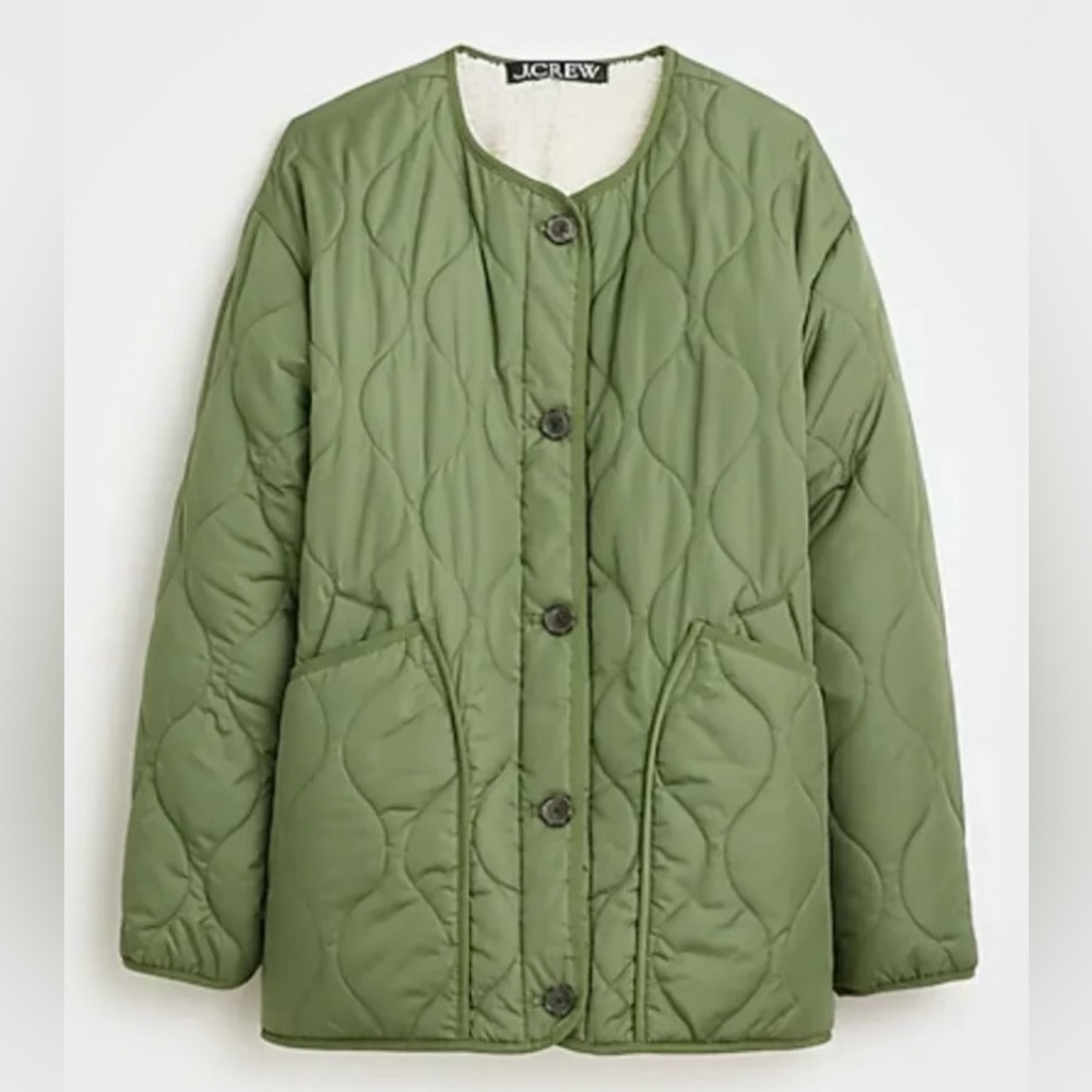 JCREW Women’s Reversible puffer jacket with PrimaLoft NWT Size L